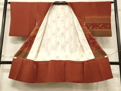 平和屋着物＃道行コート　辻が花　暈し染め　ロング丈　正絹　逸品　CABG8357in