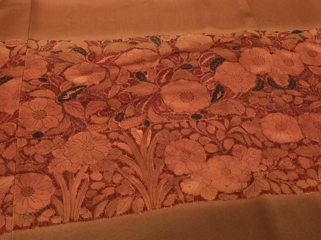 平和屋着物＃道行コート　辻が花　暈し染め　ロング丈　正絹　逸品　CABG8357in