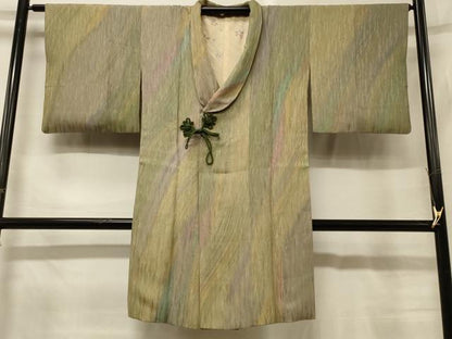 平和屋着物＃和装コート　霞文　暈し染め　ロング丈　正絹　逸品　CABG8359in