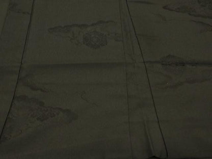 平和屋着物＃羽織　雲取り亀甲花地紋　黒地　正絹　逸品　CABG8361in