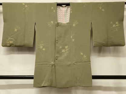 平和屋着物＃道行コート　地紋起こし　籬流水花文　正絹　逸品　CABG8363in