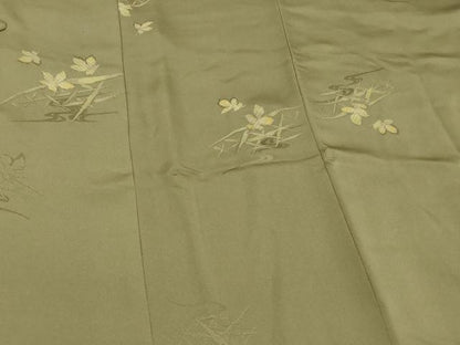 平和屋着物＃道行コート　地紋起こし　籬流水花文　正絹　逸品　CABG8363in