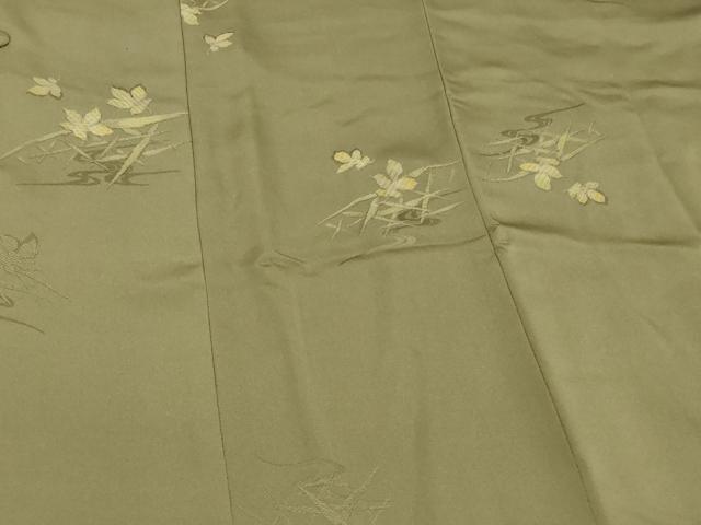 平和屋着物＃道行コート　地紋起こし　籬流水花文　正絹　逸品　CABG8363in