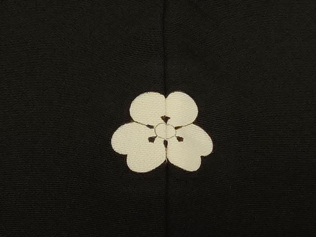 平和屋着物＃羽織　寿光織　松皮菱文　黒地　銀糸　正絹　逸品　CABG8379in