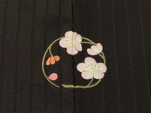 平和屋着物＃長羽織　間道　暈し染め　黒地　正絹　逸品　CABG8380in