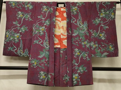 平和屋着物＃アンティーク　大正ロマン　長羽織　枝花文　正絹　逸品　CABG8385in