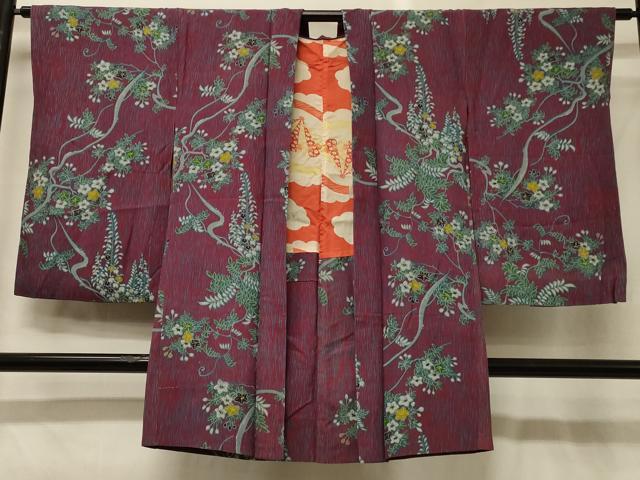 平和屋着物＃アンティーク　大正ロマン　長羽織　枝花文　正絹　逸品　CABG8385in