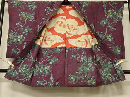 平和屋着物＃アンティーク　大正ロマン　長羽織　枝花文　正絹　逸品　CABG8385in