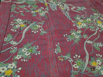 平和屋着物＃アンティーク　大正ロマン　長羽織　枝花文　正絹　逸品　CABG8385in