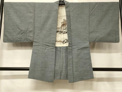 平和屋着物＃男性　紬　羽織　霞文　正絹　逸品　CABG8390in