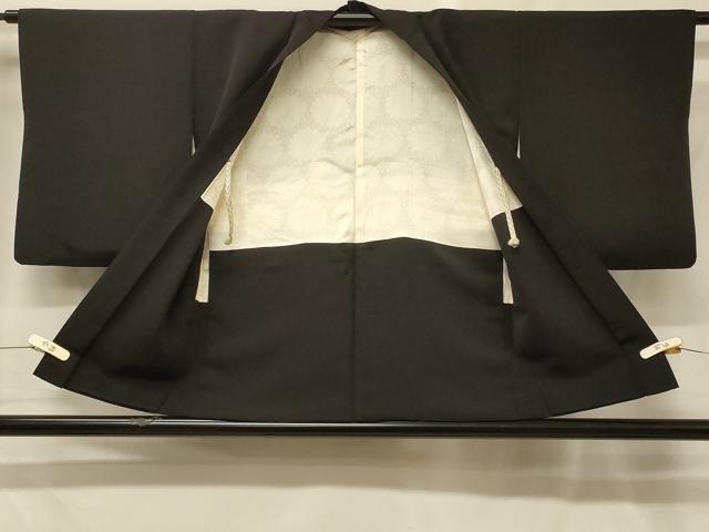 平和屋着物＃羽織　総刺繍　鼓花文　黒地　金銀糸　正絹　逸品　CABG8391in