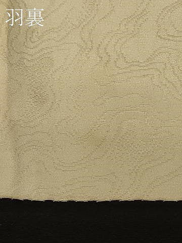 平和屋着物＃羽織　寿光織　風景文　黒地　金糸　正絹　逸品　CABG8397in