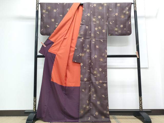 平和屋着物●小紋　舞花文　洗える着物　CABG8407th