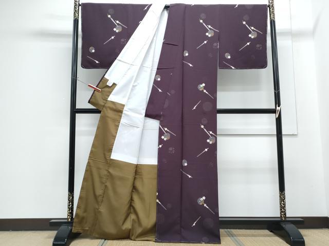 平和屋着物●小紋　簪花丸文　洗える着物　未使用　CABG8409th