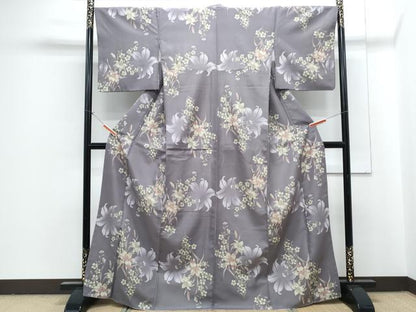 平和屋着物●小紋　草花文　洗える着物　CABG8413th