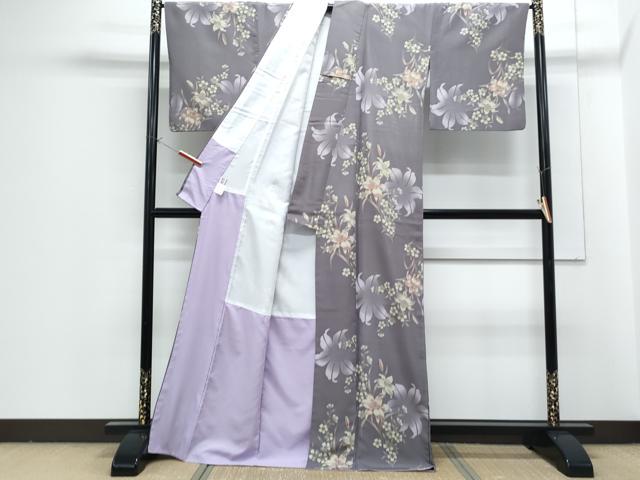 平和屋着物●小紋　草花文　洗える着物　CABG8413th