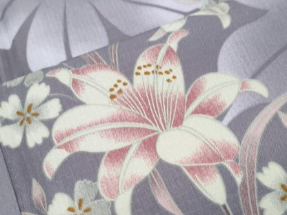 平和屋着物●小紋　草花文　洗える着物　CABG8413th