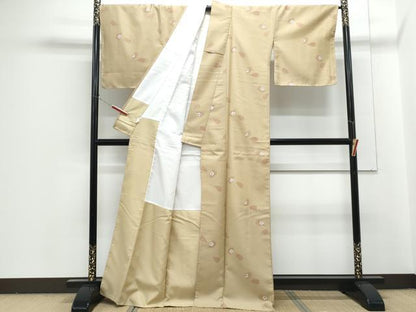 平和屋着物●小紋　舞花びら　洗える着物　未使用　CABG8415th