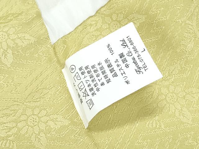 平和屋着物●色無地　草花地紋　抹茶色　洗える着物　未使用　CABG8422th