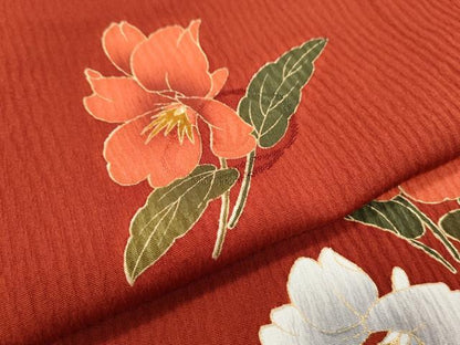 平和屋着物●豪華振袖　草花文　暈し染め　金彩　正絹　逸品　CABG8423th
