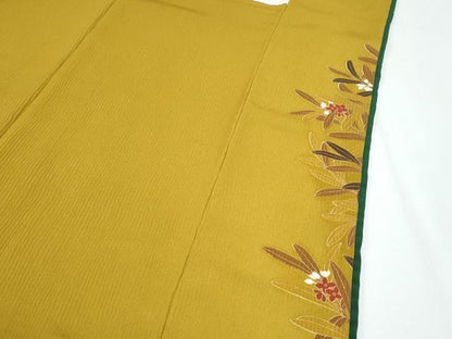 平和屋着物●豪華振袖　草花文　暈し染め　金彩　正絹　逸品　CABG8423th