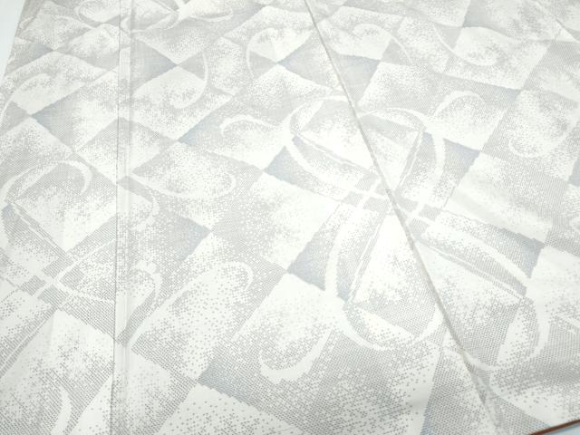 平和屋着物●本場大島紬　白大島　菱唐草文　正絹　逸品　未使用　CABG8427th