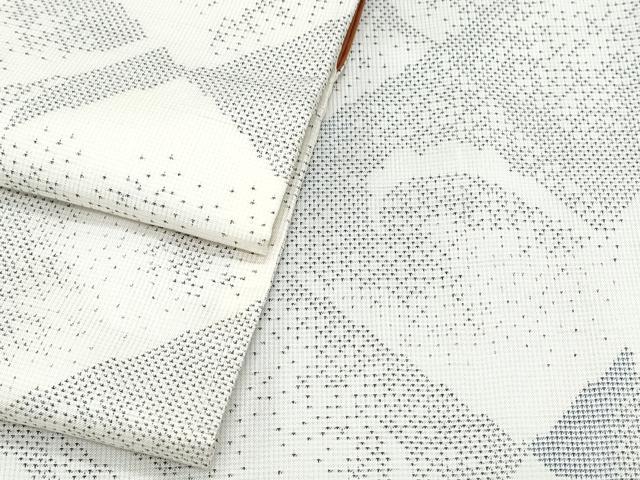 平和屋着物●本場大島紬　白大島　菱唐草文　正絹　逸品　未使用　CABG8427th