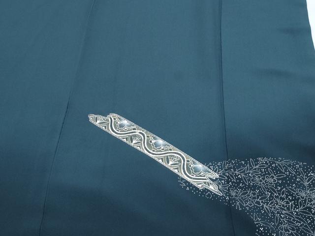 平和屋着物●訪問着　雪輪花鳥文　暈し染め　銀彩　正絹　逸品　CABG8429th