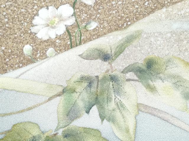 平和屋着物●手描友禅女流作家　一色生子　訪問着　手描き　草花文　たたき染め　正絹　逸品　CABG8431th