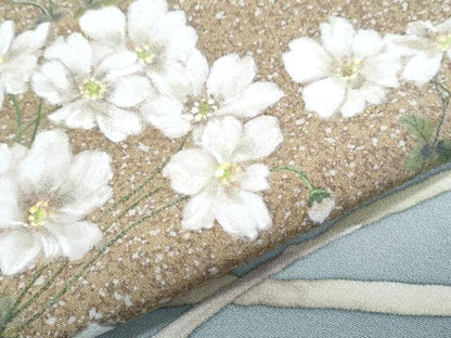 平和屋着物●手描友禅女流作家　一色生子　訪問着　手描き　草花文　たたき染め　正絹　逸品　CABG8431th