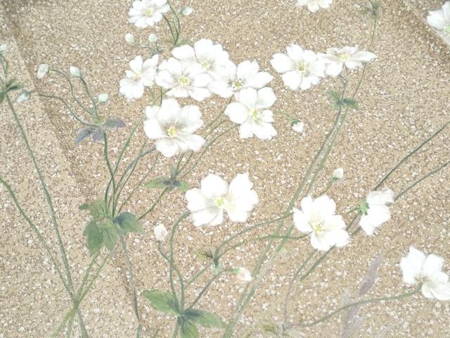 平和屋着物●手描友禅女流作家　一色生子　訪問着　手描き　草花文　たたき染め　正絹　逸品　CABG8431th