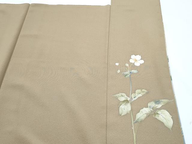 平和屋着物●手描友禅女流作家　一色生子　訪問着　手描き　草花文　たたき染め　正絹　逸品　CABG8431th