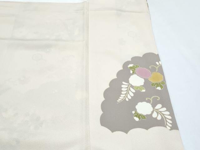 平和屋着物●訪問着　駒刺繍　雲重ね花文　金彩　正絹　逸品　CABG8434th