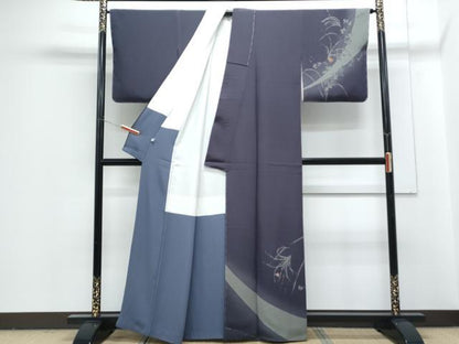 平和屋着物●世界的人形師　辻村寿三郎　ジュサブロー　訪問着　刺繍　草花文　暈し染め　正絹　逸品　CABG8435th