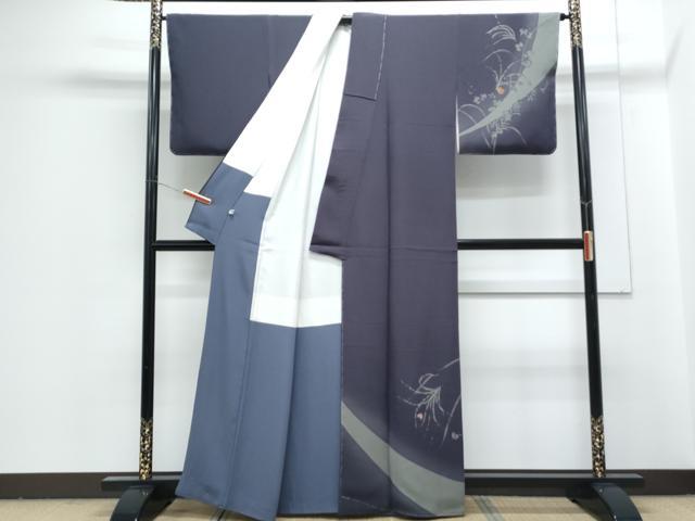 平和屋着物●世界的人形師　辻村寿三郎　ジュサブロー　訪問着　刺繍　草花文　暈し染め　正絹　逸品　CABG8435th