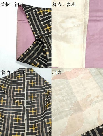 平和屋着物●本場大島紬　龍郷絣　秋名バラ　アンサンブル　正絹　逸品　CABG8441th