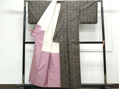 平和屋着物●本場大島紬　龍郷絣　秋名バラ　アンサンブル　正絹　逸品　CABG8441th