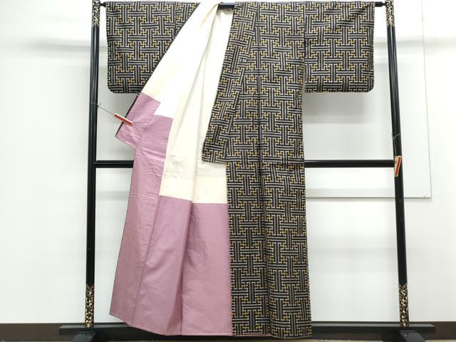 平和屋着物●本場大島紬　龍郷絣　秋名バラ　アンサンブル　正絹　逸品　CABG8441th