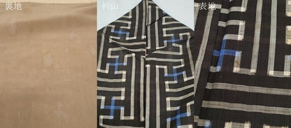 平和屋着物●本場大島紬　龍郷絣　秋名バラ　正絹　逸品　CABG8442th