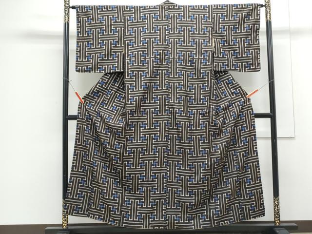 平和屋着物●本場大島紬　龍郷絣　秋名バラ　正絹　逸品　CABG8442th