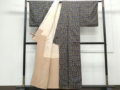 平和屋着物●本場大島紬　龍郷絣　秋名バラ　正絹　逸品　CABG8442th