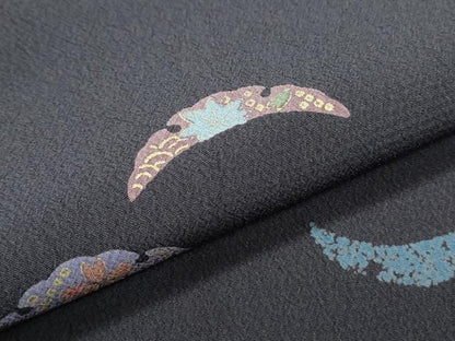 平和屋着物●小紋　雪芝花文　金彩　洗える着物　CABG8443th