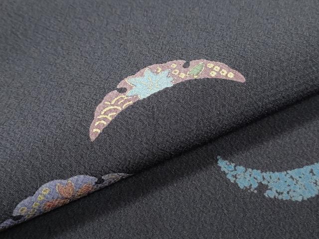 平和屋着物●小紋　雪芝花文　金彩　洗える着物　CABG8443th