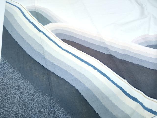 平和屋着物●訪問着　紬地　霞文　金彩　正絹　逸品　CABG8445th