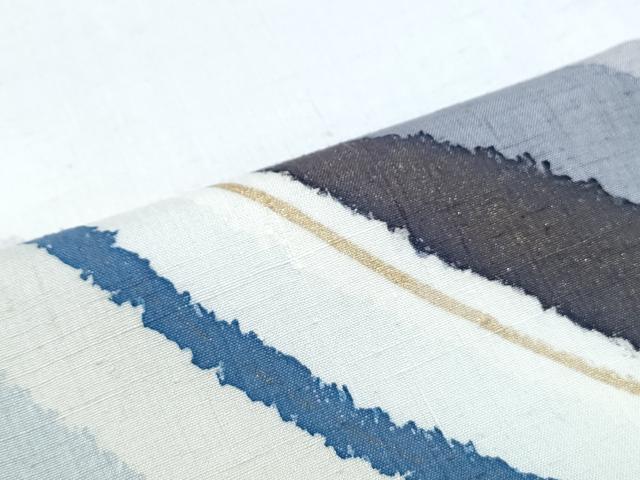 平和屋着物●訪問着　紬地　霞文　金彩　正絹　逸品　CABG8445th
