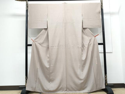 平和屋着物●伝統工芸師　服部光擴　江戸小紋　万筋　生成り色×胡桃染色　正絹　逸品　CABG8446th