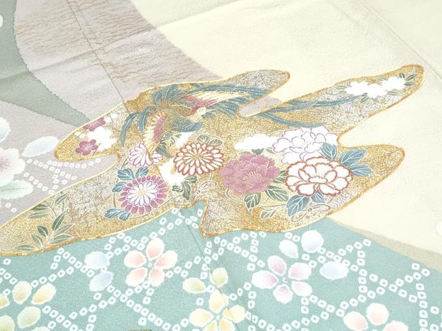 平和屋着物●訪問着　駒刺繍　エ霞鳳凰花文　金銀彩　正絹　逸品　未使用　CABG8448th