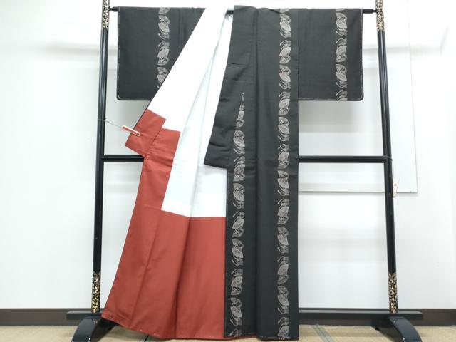平和屋着物●本場大島紬　9マルキ　扇面花文　久井絹織物謹製　証紙付き　正絹　逸品　未使用　CABG8449th