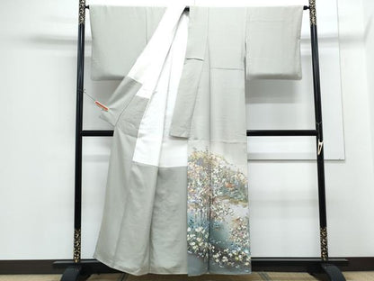 平和屋着物●豪華色留袖　作家物　総刺繍　駒刺繍　風景花文　正絹　逸品　CABG8459th