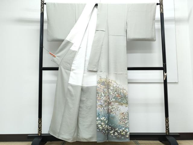 平和屋着物●豪華色留袖　作家物　総刺繍　駒刺繍　風景花文　正絹　逸品　CABG8459th